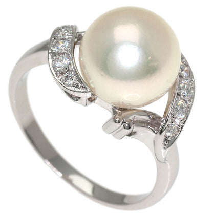 MIKIMOTO Pearl Pearl Diamond Ring Platinum PT950 Ladies [Used]