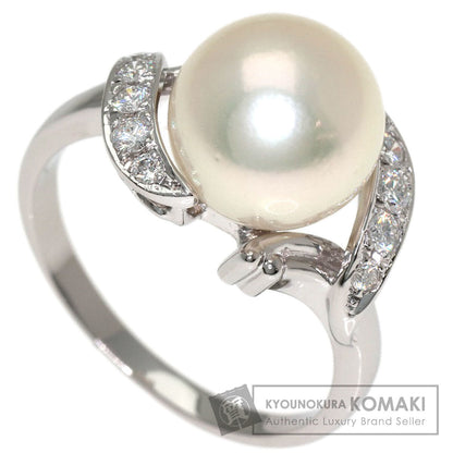 MIKIMOTO Pearl Pearl Diamond Ring Platinum PT950 Ladies [Used]