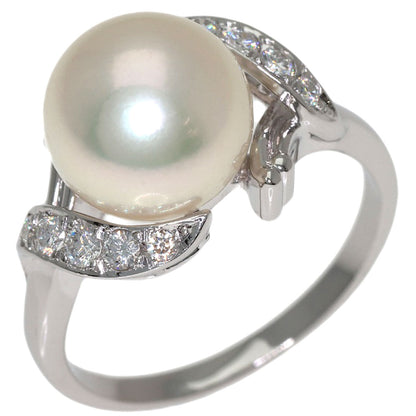 MIKIMOTO Pearl Pearl Diamond Ring Platinum PT950 Ladies [Used]