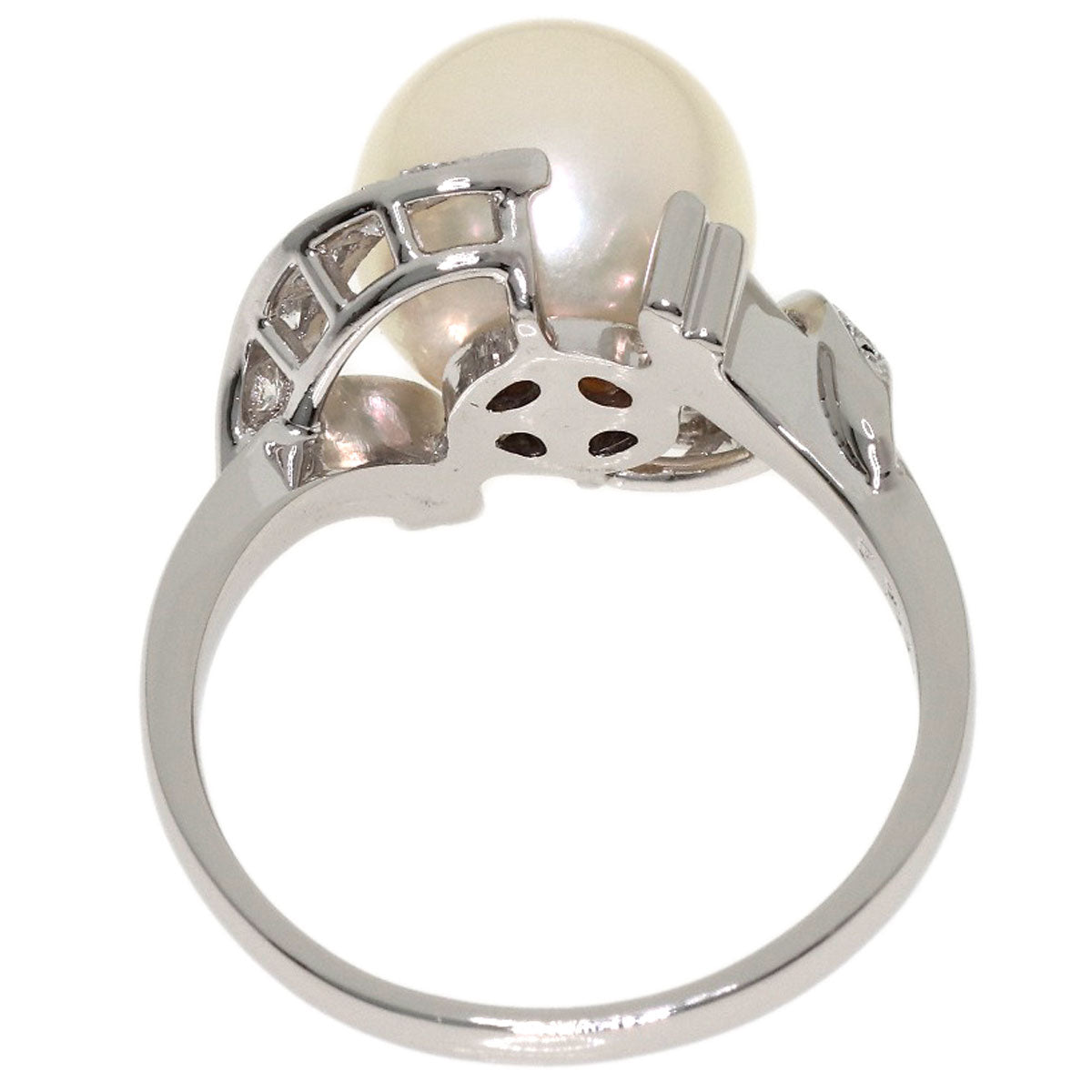 MIKIMOTO Pearl Pearl Diamond Ring Platinum PT950 Ladies [Used]