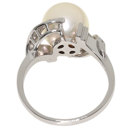 MIKIMOTO Pearl Pearl Diamond Ring Platinum PT950 Ladies [Used]
