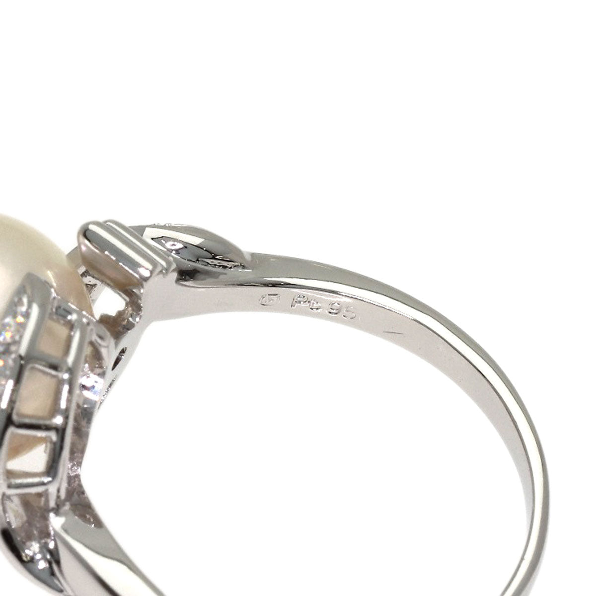 MIKIMOTO Pearl Pearl Diamond Ring Platinum PT950 Ladies [Used]