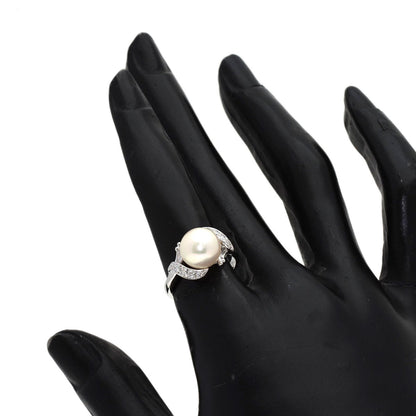 MIKIMOTO Pearl Pearl Diamond Ring Platinum PT950 Ladies [Used]