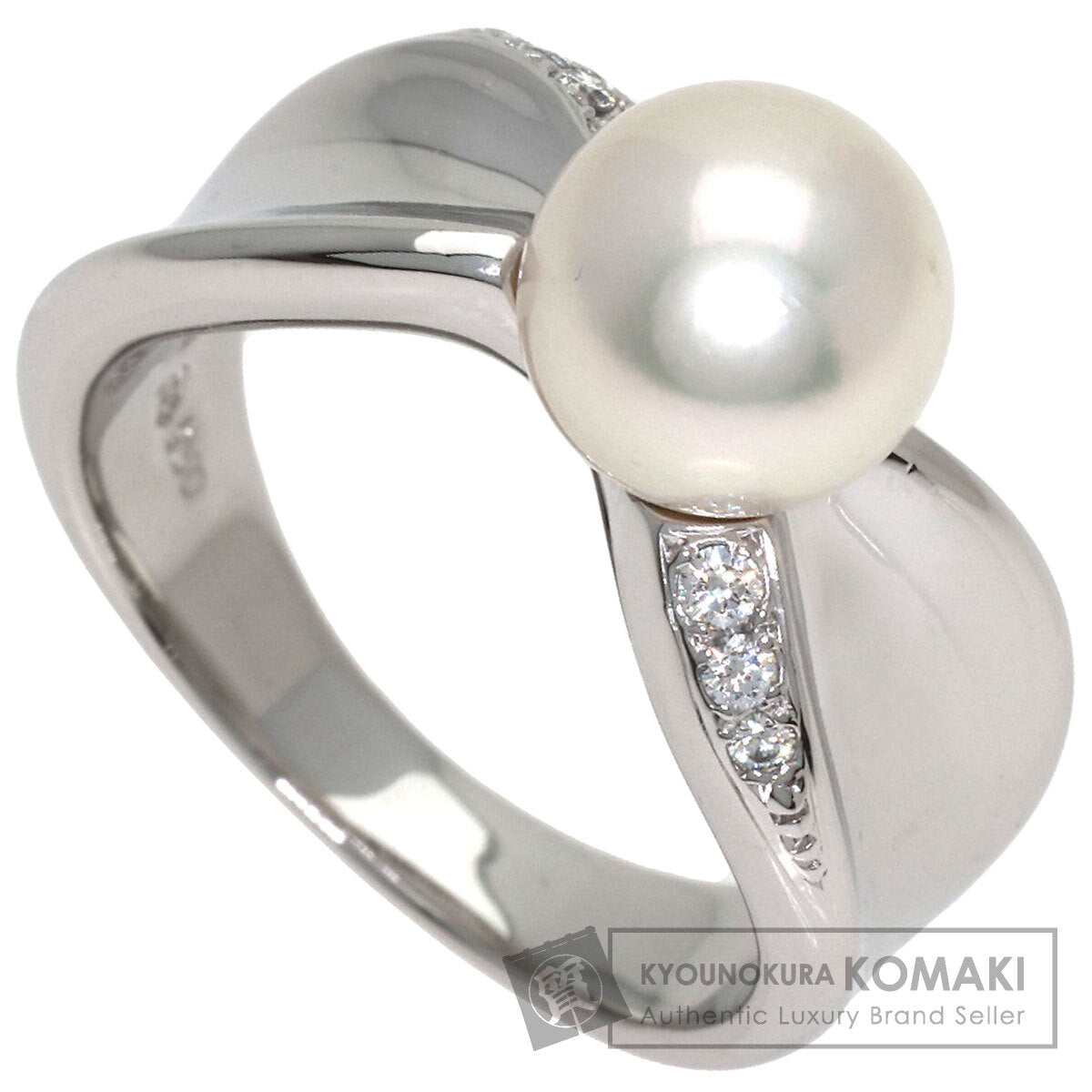 MIKIMOTO Pearl Pearl Diamond Ring Platinum PT950 Ladies [Used]