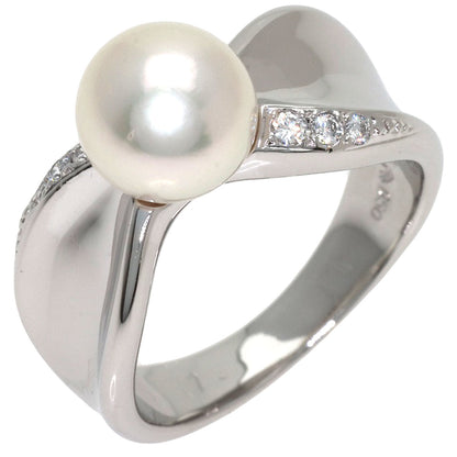 MIKIMOTO Pearl Pearl Diamond Ring Platinum PT950 Ladies [Used]