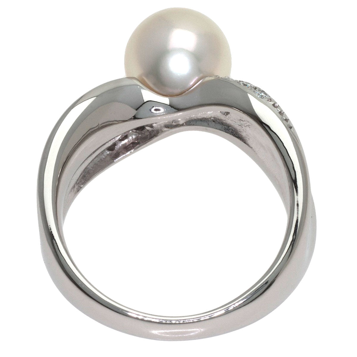 MIKIMOTO Pearl Pearl Diamond Ring Platinum PT950 Ladies [Used]