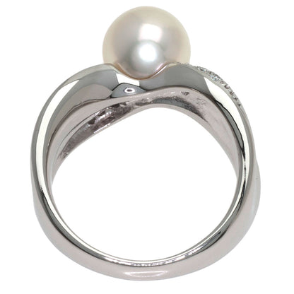 MIKIMOTO Pearl Pearl Diamond Ring Platinum PT950 Ladies [Used]