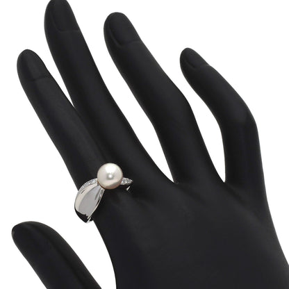 MIKIMOTO Pearl Pearl Diamond Ring Platinum PT950 Ladies [Used]