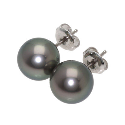 MIKIMOTO Black pearl pearl earring K18 White Gold Ladies [Used]