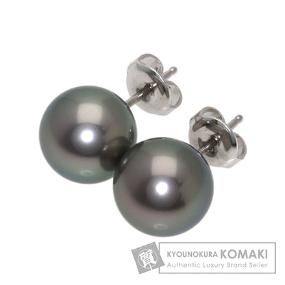 MIKIMOTO Black pearl pearl earring K18 White Gold Ladies [Used]