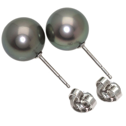 MIKIMOTO Black pearl pearl earring K18 White Gold Ladies [Used]