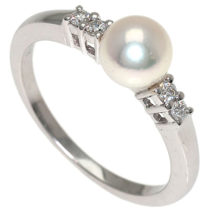 MIKIMOTO Pearl Pearl Diamond Ring K18 White Gold Ladies [Used]