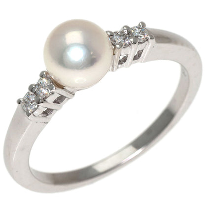 MIKIMOTO Pearl Pearl Diamond Ring K18 White Gold Ladies [Used]