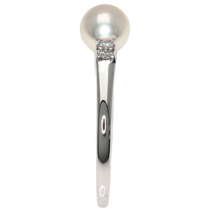 MIKIMOTO Pearl Pearl Diamond Ring K18 White Gold Ladies [Used]