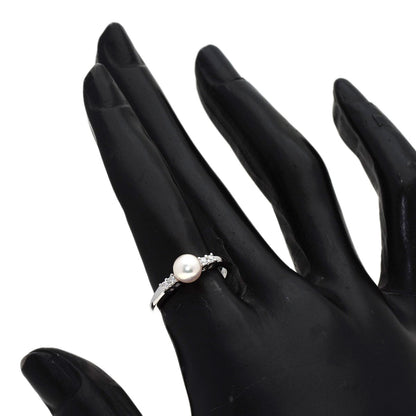 MIKIMOTO Pearl Pearl Diamond Ring K18 White Gold Ladies [Used]