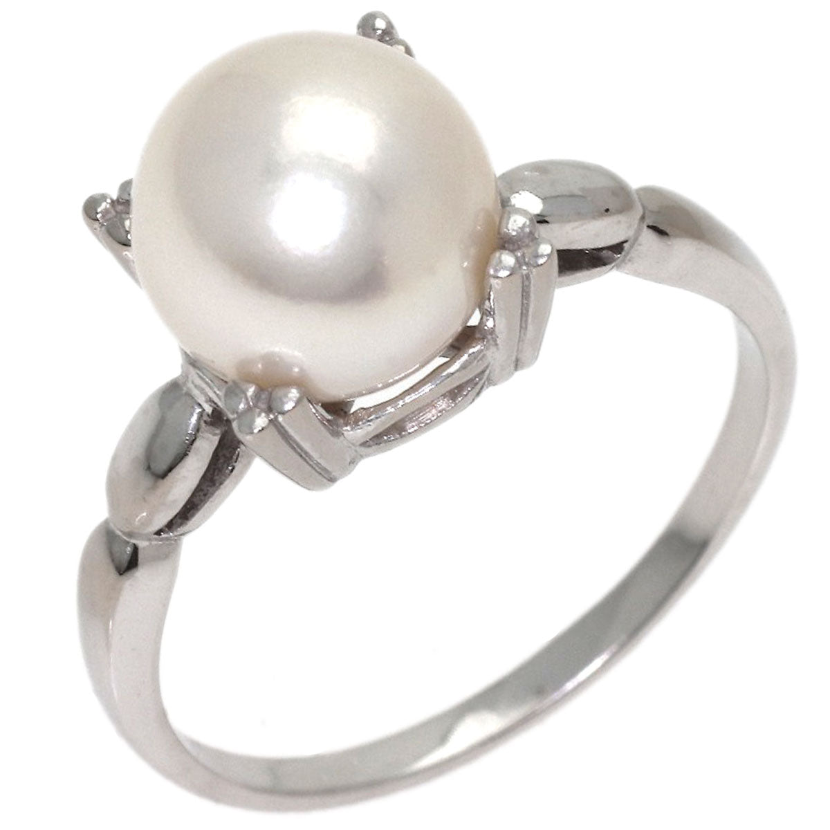 MIKIMOTO Pearl Pearl Ring K14 White Gold Ladies [Used]