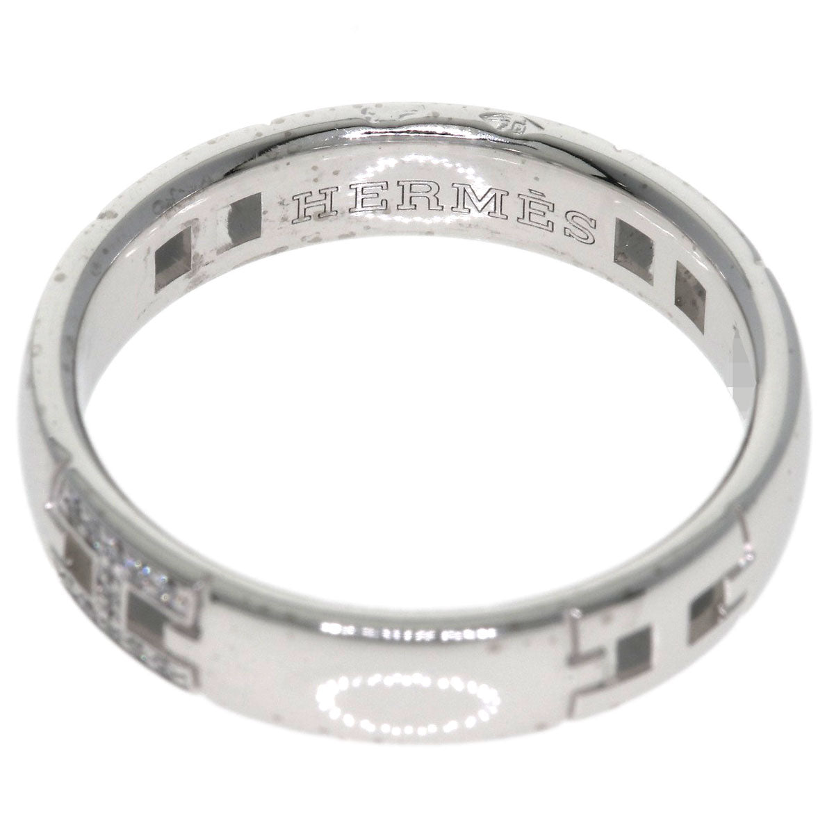 HERMES Ever Hercules Diamond #47 Ring K18 White Gold Ladies [Used]