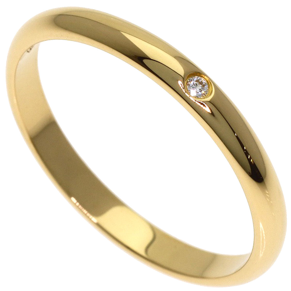 CARTIER Wedding 1P Diamond #57 Ring K18 Yellow Gold Ladies [Used]