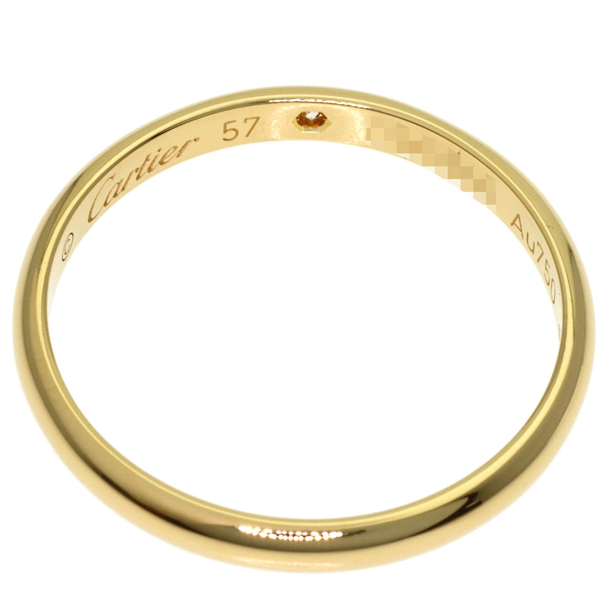 CARTIER Wedding 1P Diamond #57 Ring K18 Yellow Gold Ladies [Used]
