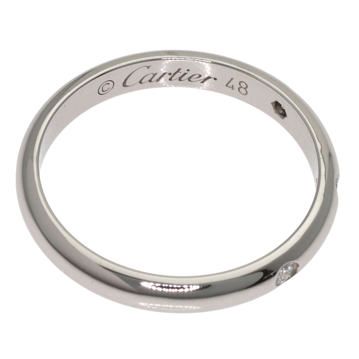 CARTIER Wedding 3P Diamond #48 Ring Platinum PT950 Ladies [Used]
