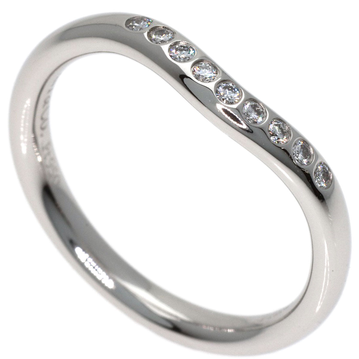 TIFFANY&Co. Curved band Diamond Ring Platinum PT950 Ladies [Used]