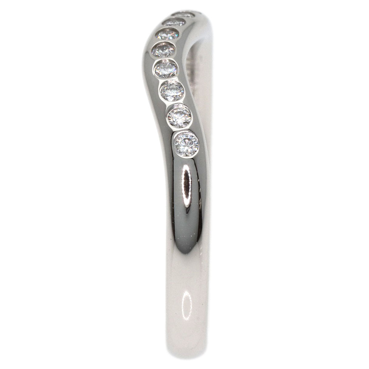 TIFFANY&Co. Curved band Diamond Ring Platinum PT950 Ladies [Used]