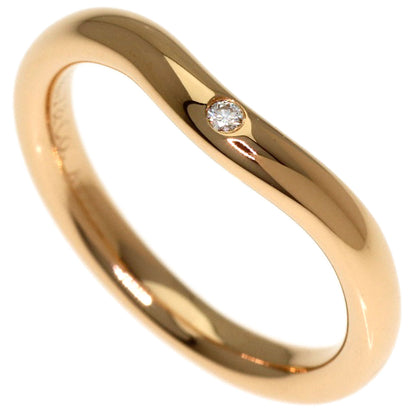 TIFFANY&Co. Curved Band 1P Diamond Ring K18 Pink Gold Ladies [Used]