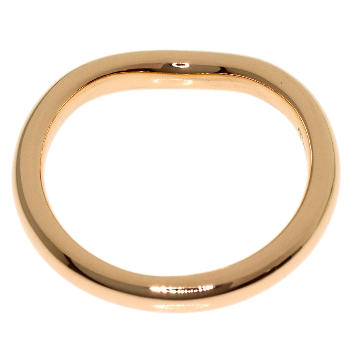 TIFFANY&Co. Curved Band 1P Diamond Ring K18 Pink Gold Ladies [Used]