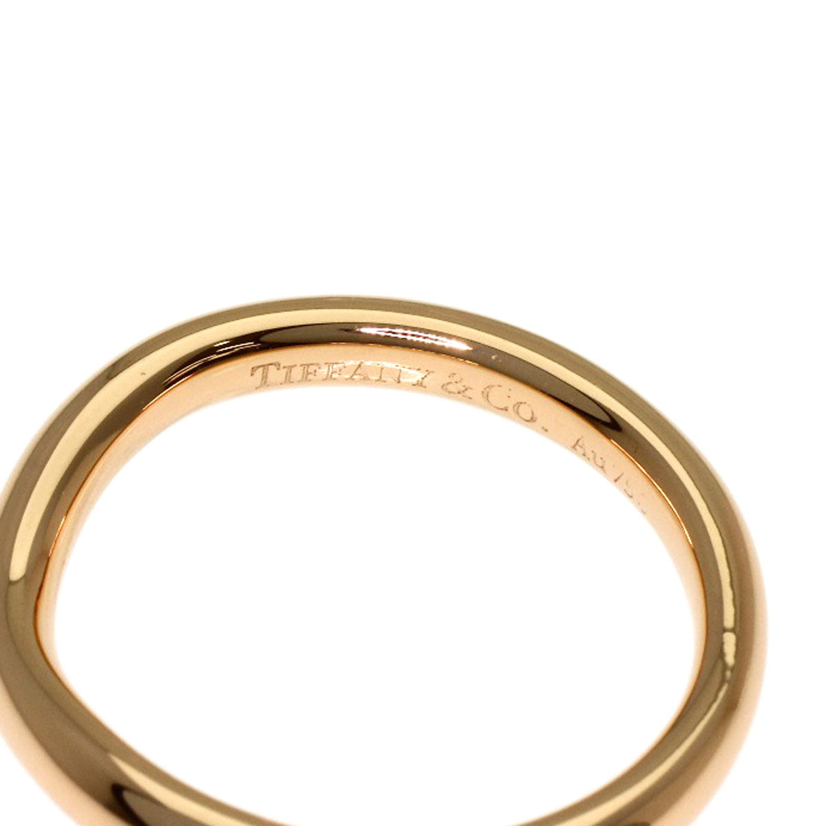 TIFFANY&Co. Curved Band 1P Diamond Ring K18 Pink Gold Ladies [Used]