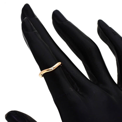 TIFFANY&Co. Curved Band 1P Diamond Ring K18 Pink Gold Ladies [Used]