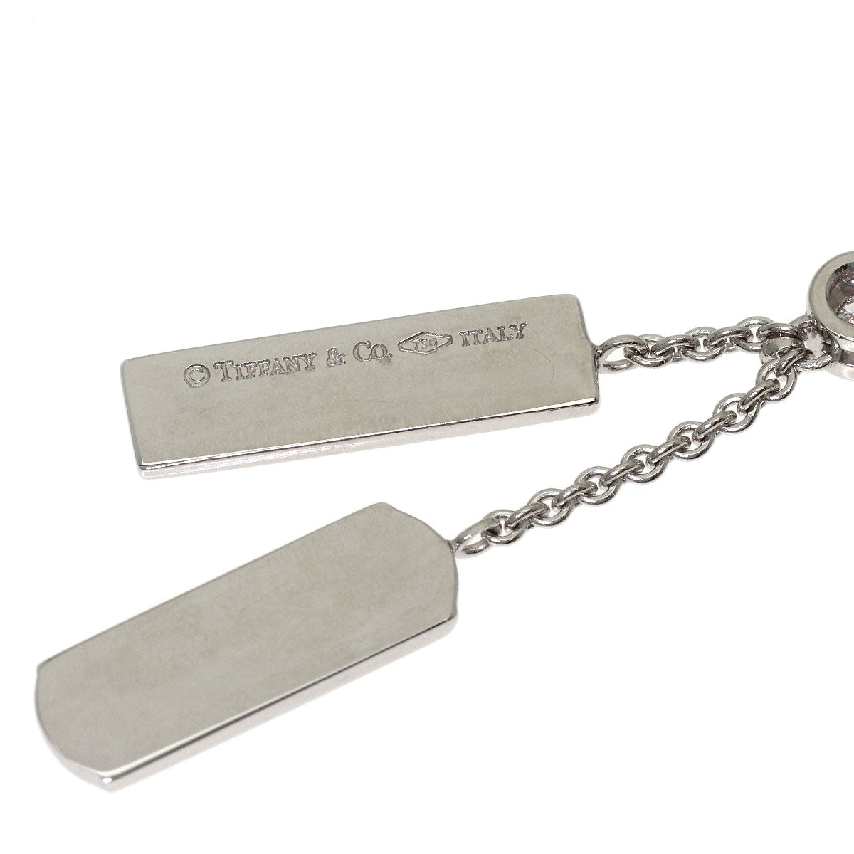 TIFFANY&Co. 1837 Double Bar 1P Diamond Necklace K18 White Gold Ladies [Used]