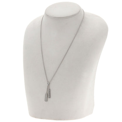 TIFFANY&Co. 1837 Double Bar 1P Diamond Necklace K18 White Gold Ladies [Used]