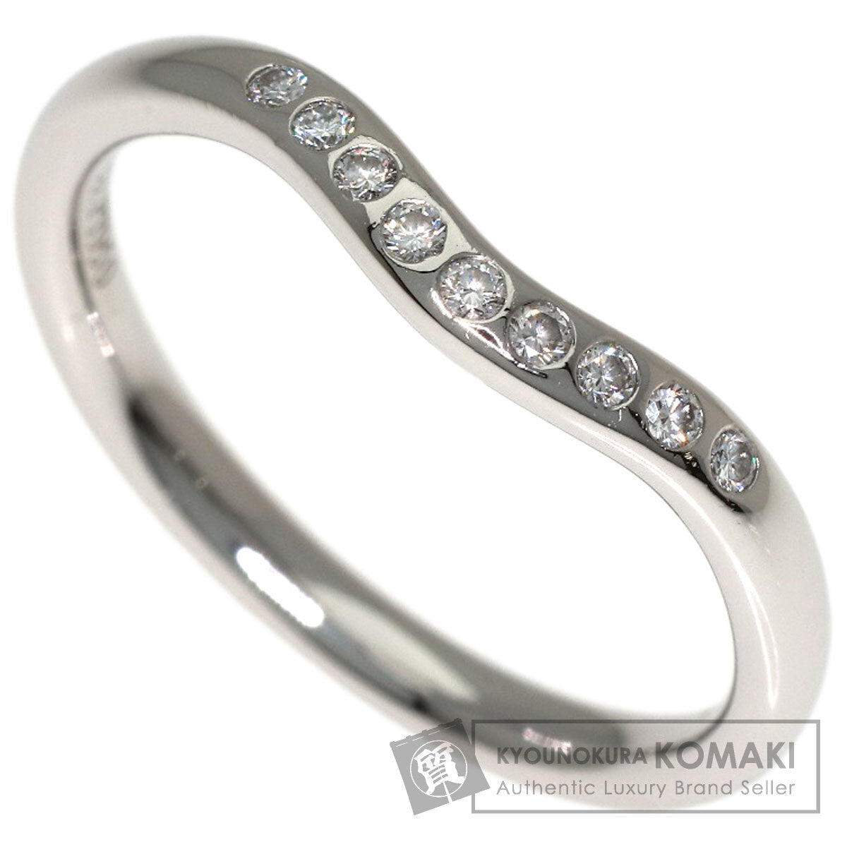 TIFFANY&Co. Curved band Diamond Ring Platinum PT950 Ladies [Used]