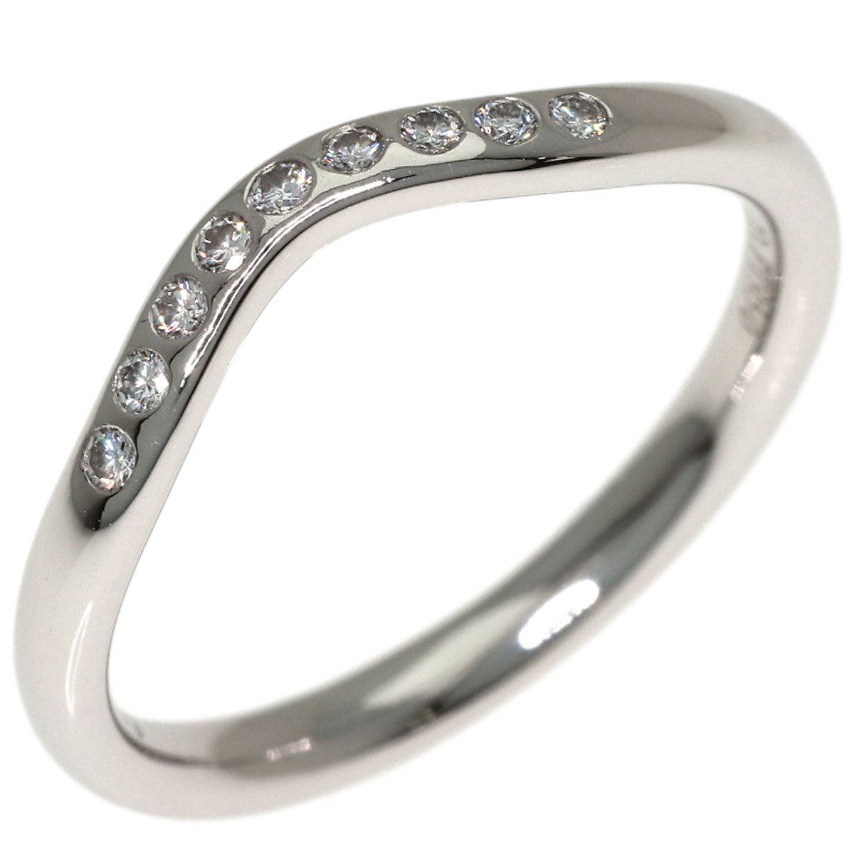 TIFFANY&Co. Curved band Diamond Ring Platinum PT950 Ladies [Used]
