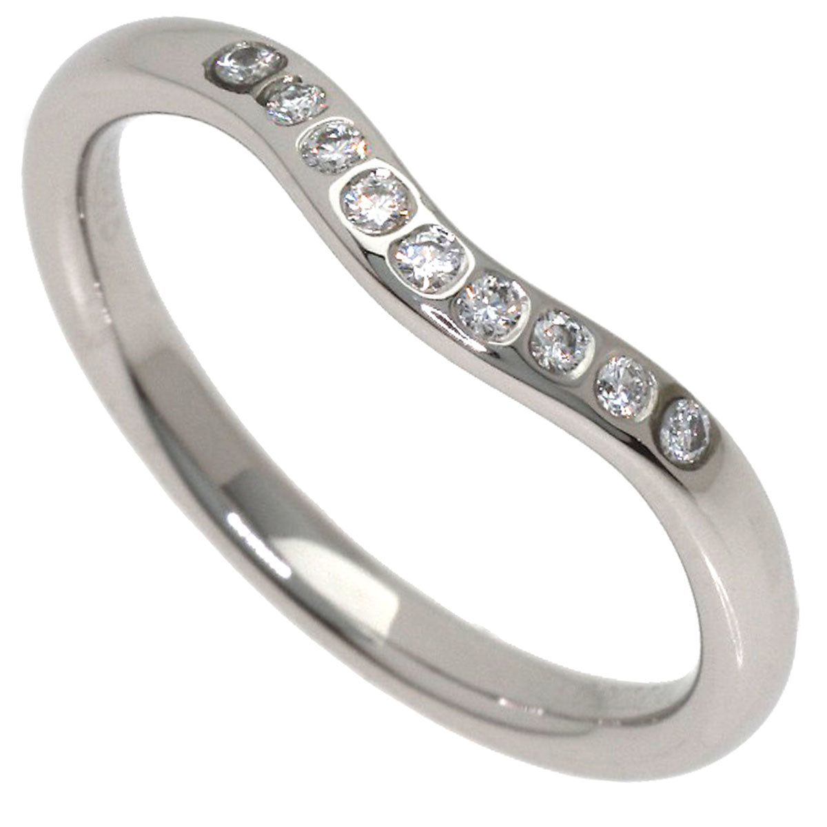 TIFFANY&Co. Curved band Diamond Ring Platinum PT950 Ladies [Used]