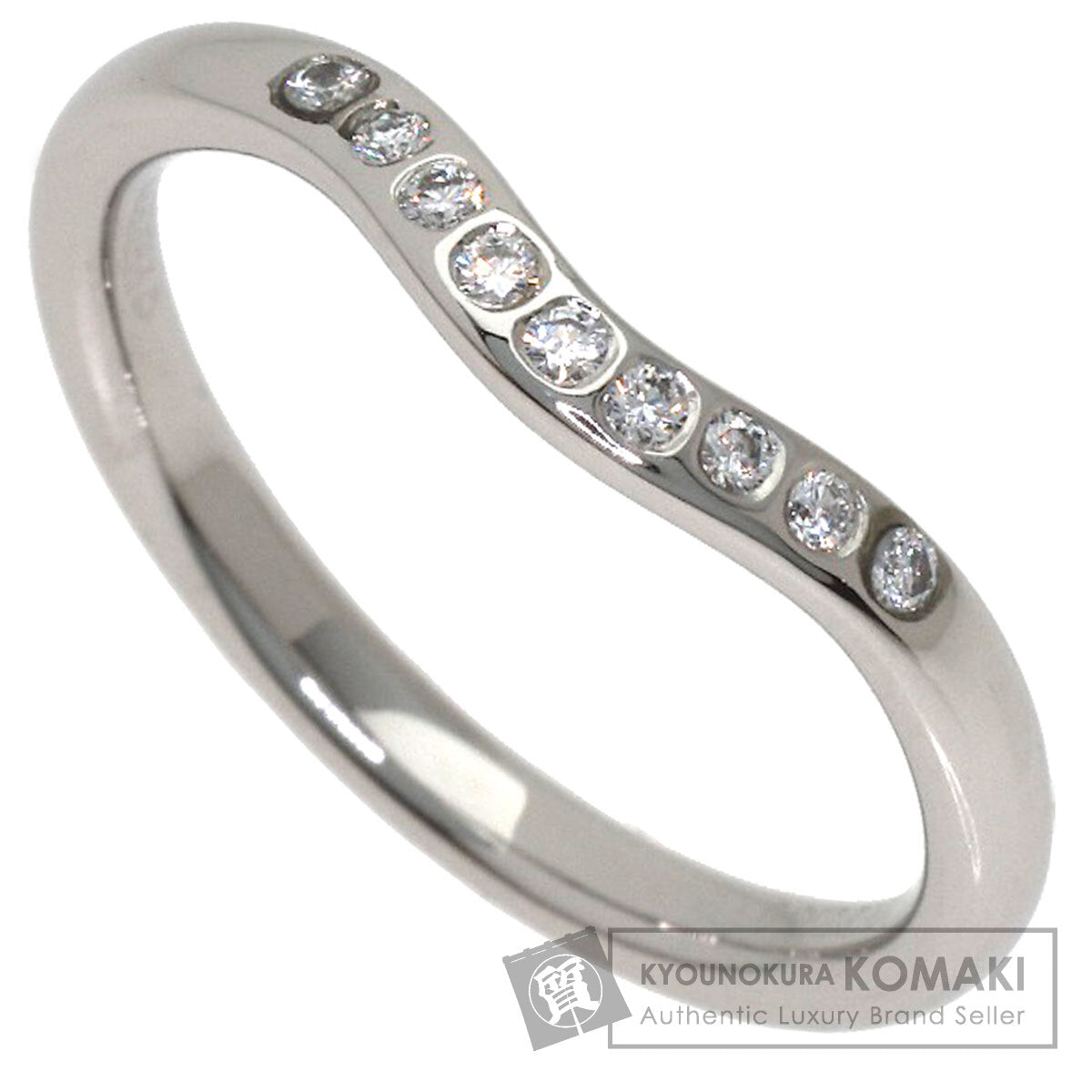 TIFFANY&Co. Curved band Diamond Ring Platinum PT950 Ladies [Used]