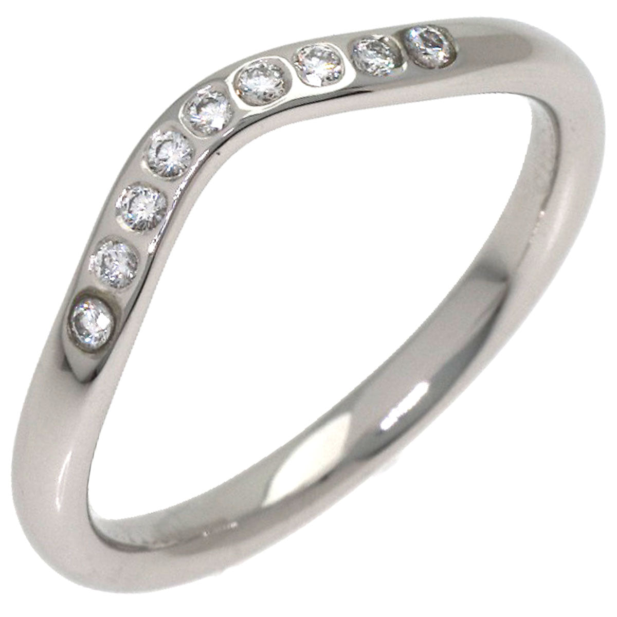 TIFFANY&Co. Curved band Diamond Ring Platinum PT950 Ladies [Used]
