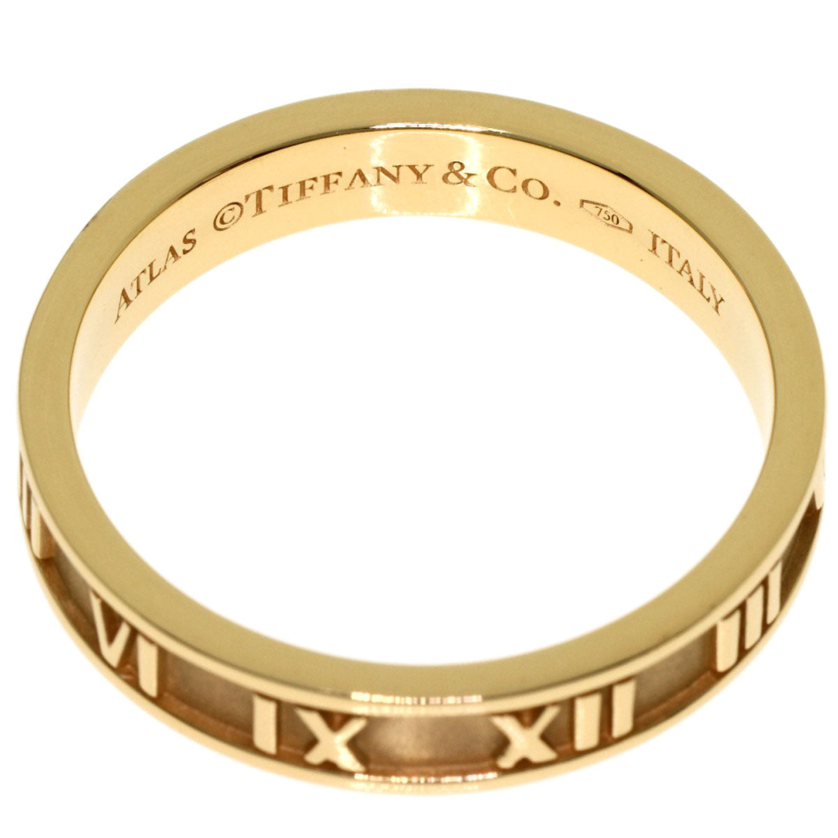 TIFFANY&Co. Atlas Narrow Ring K18 Yellow Gold Ladies [Used]
