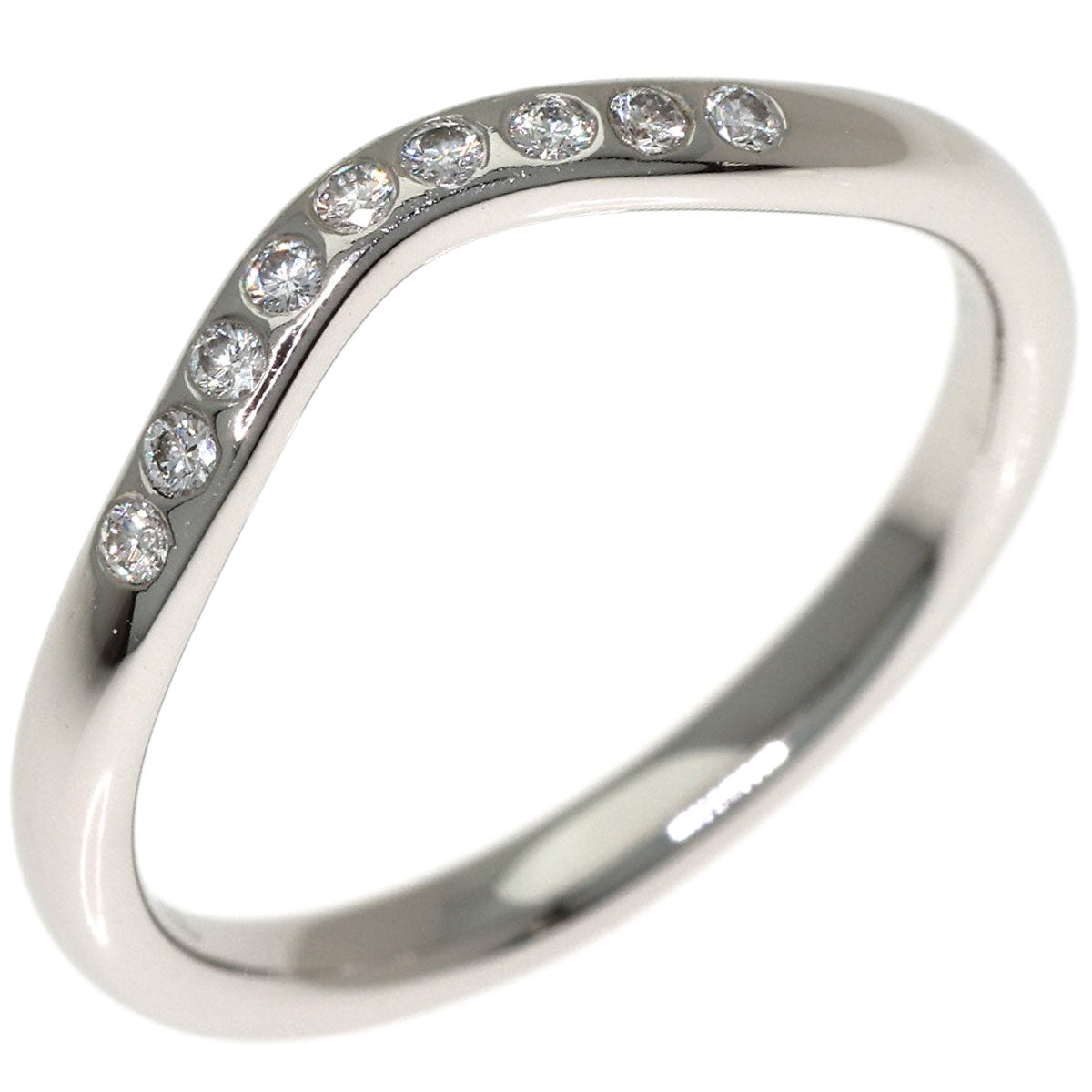 TIFFANY&Co. Curved band Diamond Ring Platinum PT950 Ladies [Used]