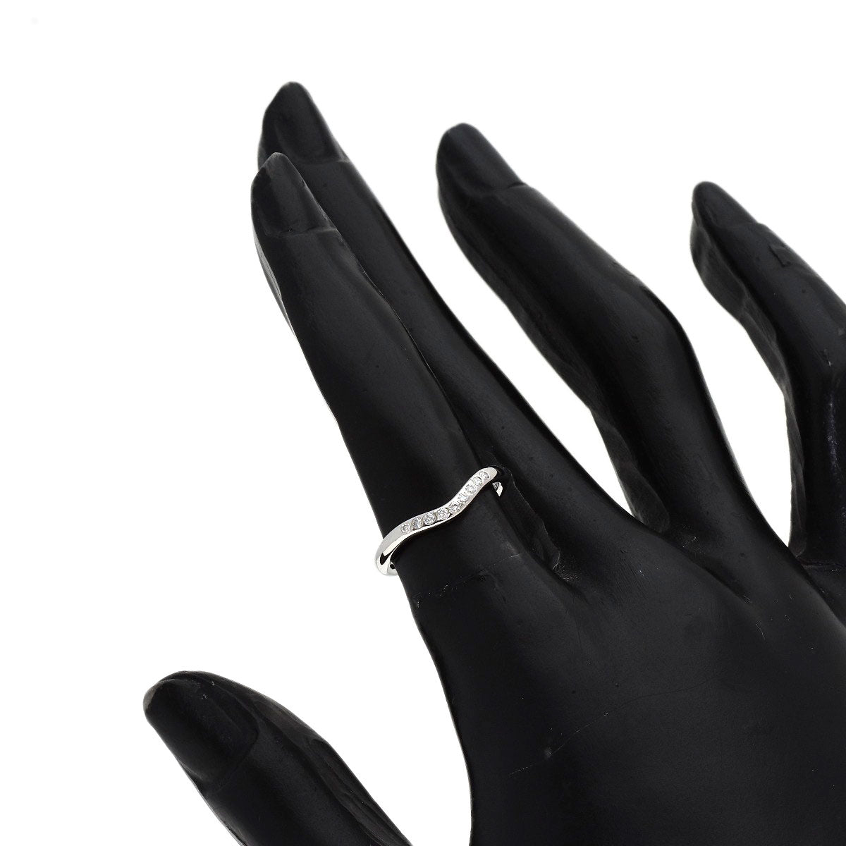TIFFANY&Co. Curved band Diamond Ring Platinum PT950 Ladies [Used]