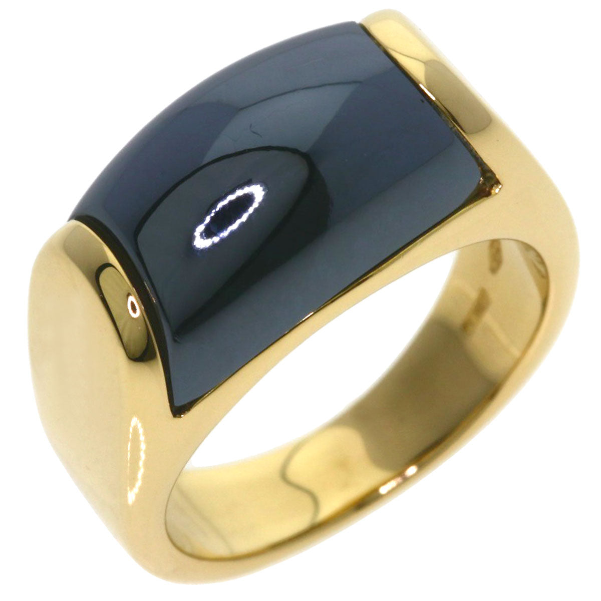 BVLGARI Tronchetto hematite Ring K18 Yellow Gold Ladies [Used]