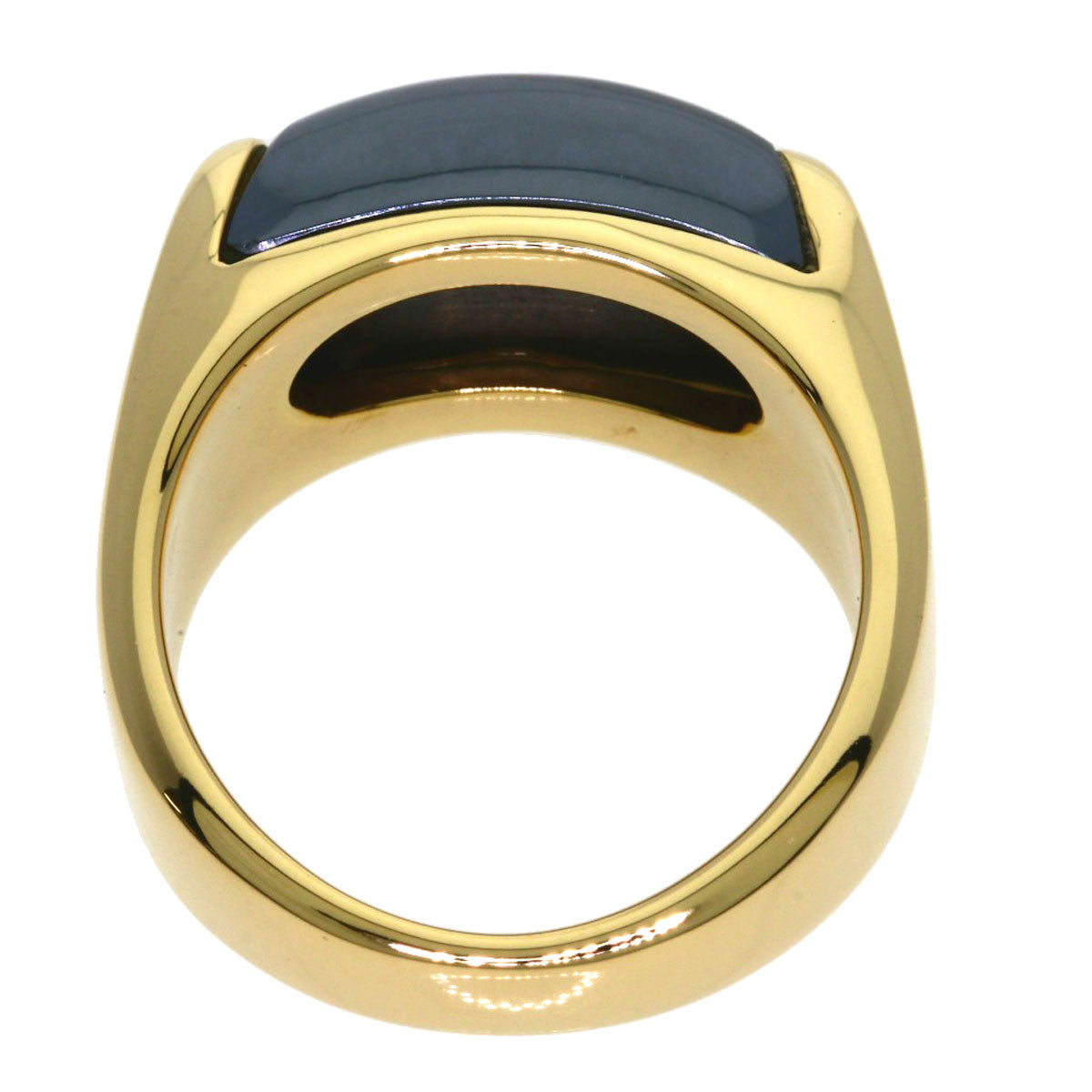 BVLGARI Tronchetto hematite Ring K18 Yellow Gold Ladies [Used]