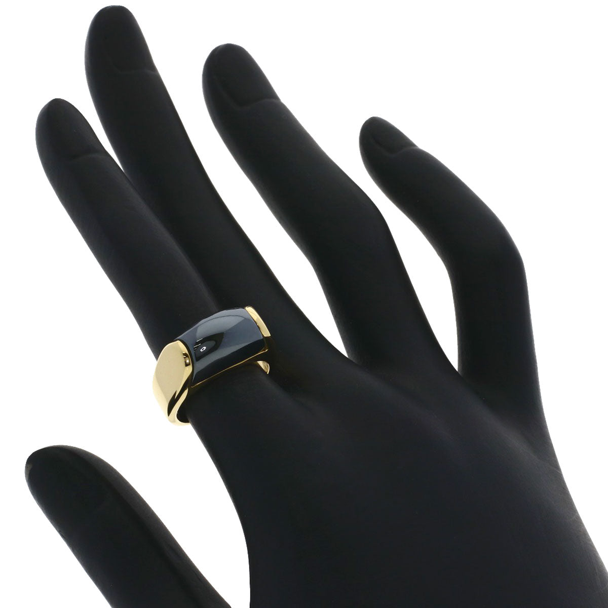BVLGARI Tronchetto hematite Ring K18 Yellow Gold Ladies [Used]