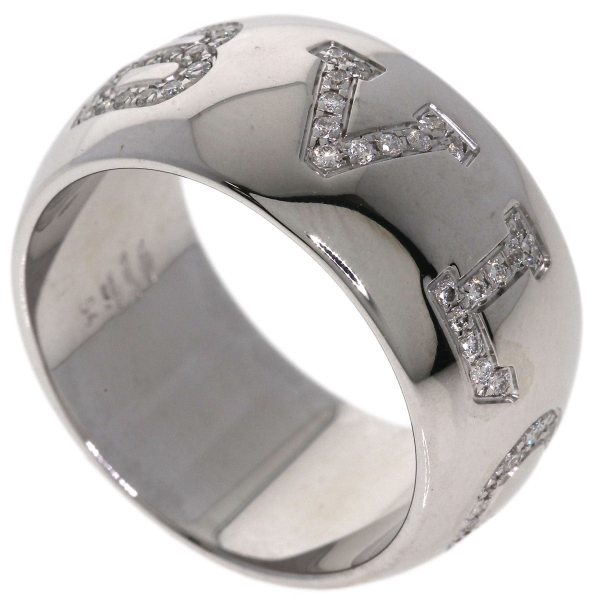 BVLGARI Monologo Diamond #54 Ring K18 White Gold Ladies [Used]