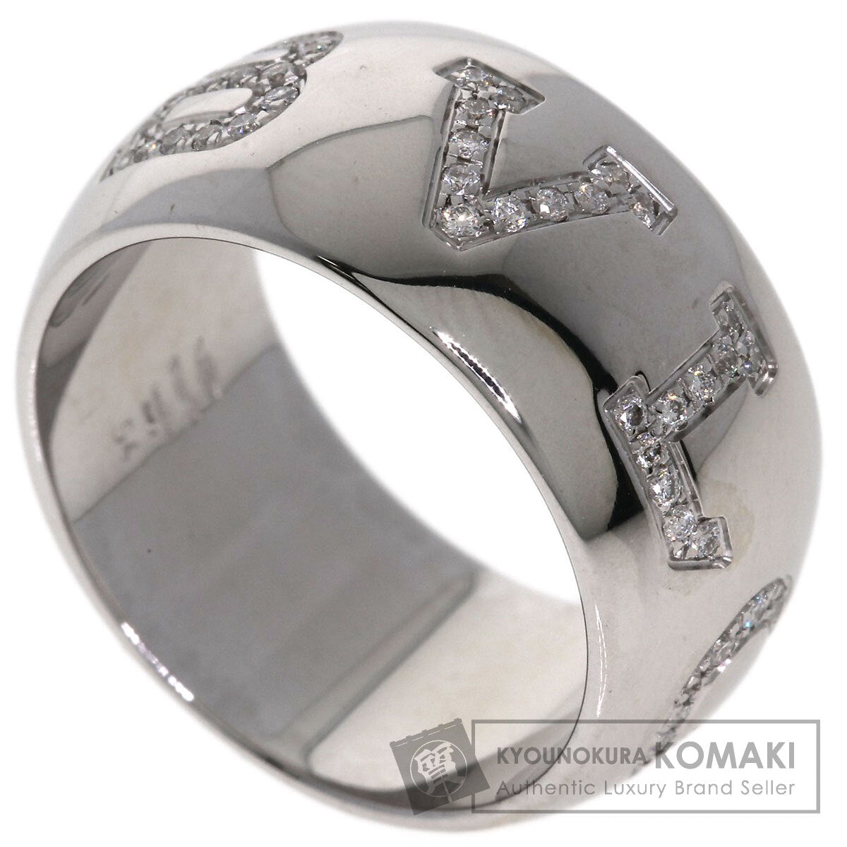 BVLGARI Monologo Diamond #54 Ring K18 White Gold Ladies [Used]