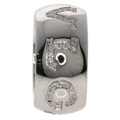 BVLGARI Monologo Diamond #54 Ring K18 White Gold Ladies [Used]