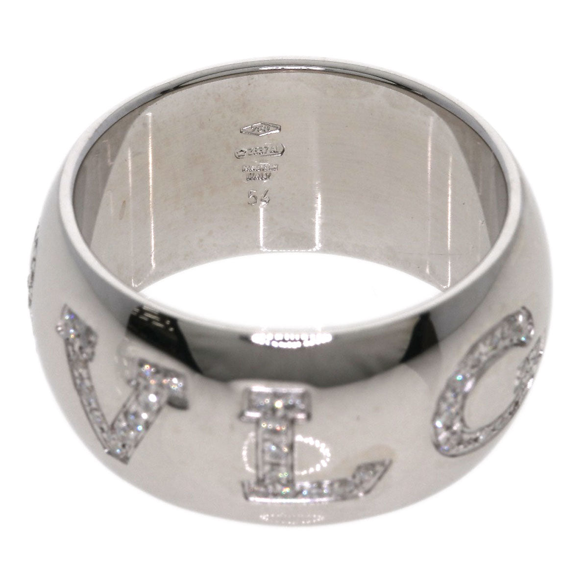 BVLGARI Monologo Diamond #54 Ring K18 White Gold Ladies [Used]
