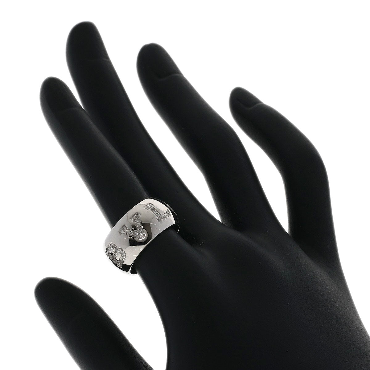 BVLGARI Monologo Diamond #54 Ring K18 White Gold Ladies [Used]