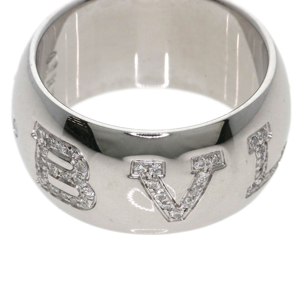 BVLGARI Monologo Diamond #54 Ring K18 White Gold Ladies [Used]