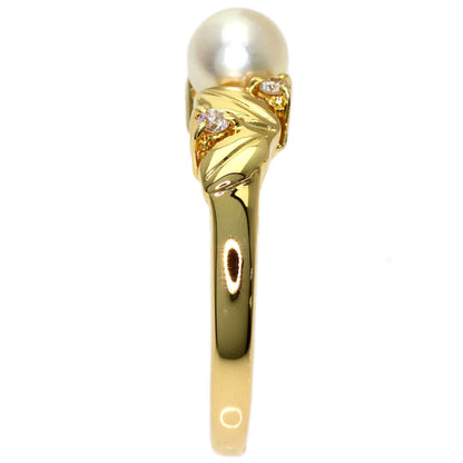MIKIMOTO Pearl Pearl Diamond Ring K18 Yellow Gold Ladies [Used]